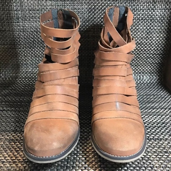 Free People Hybrid Strappy Leather Ankle Boot 41 - Picture 2 of 8
